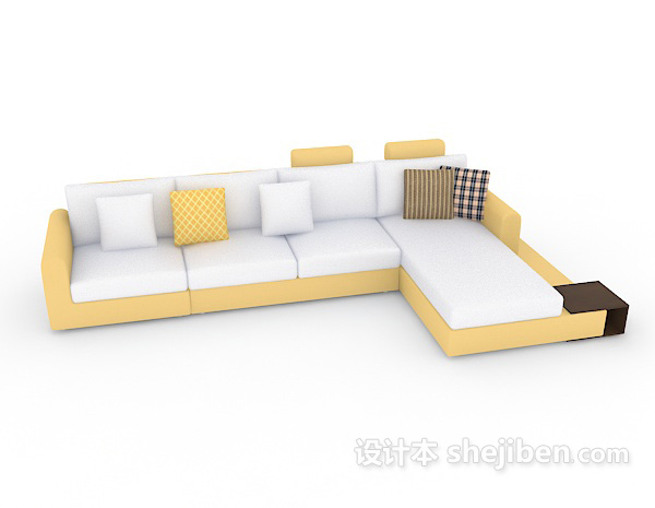 简约清新多人沙发3d模型下载