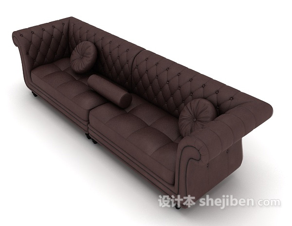 设计本美式皮质沙发3d模型下载