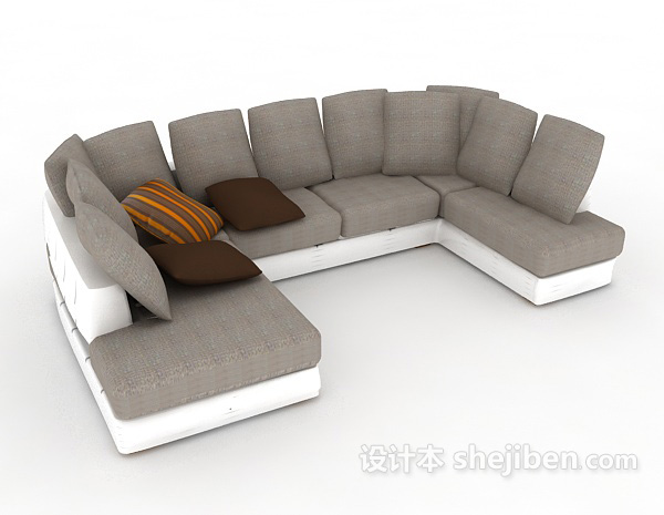现代灰色组合沙发