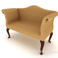 简欧风格单人沙发3d模型下载