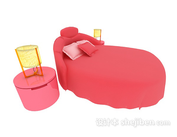 设计本大红色儿童床3d模型下载