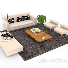 客厅组合沙发3d模型下载