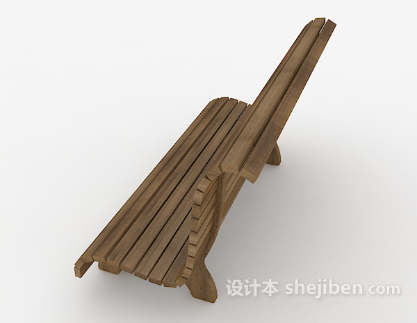 设计本公园原木休闲长椅3d模型下载