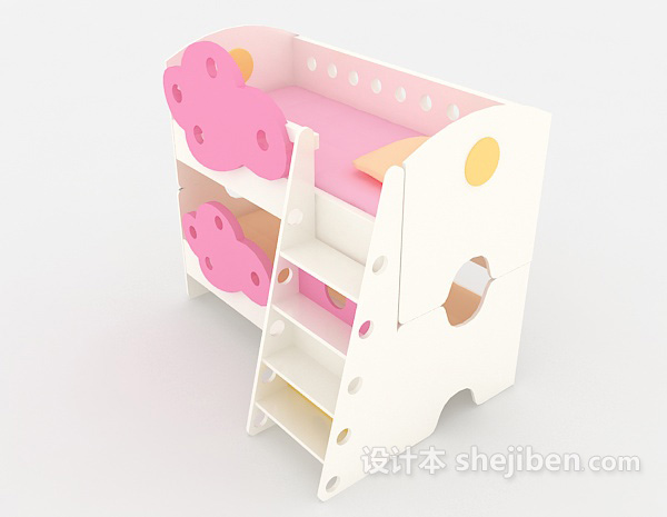 设计本现代上下铺儿童床3d模型下载