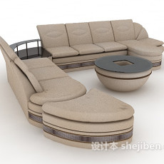 现代灰色多人沙发3d模型下载