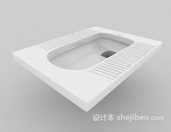 厕所蹲式便器3d模型下载