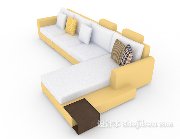 设计本简约清新多人沙发3d模型下载
