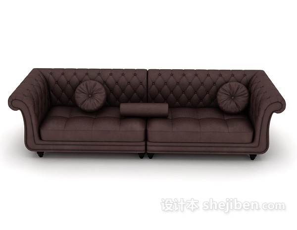其它美式皮质沙发3d模型下载