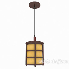 中式木质装饰吊灯3d模型下载