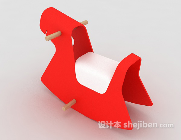 设计本红色儿童木马玩具3d模型下载