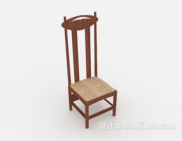简约欧式高背椅3d模型下载