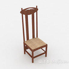 简约欧式高背椅3d模型下载