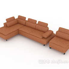 客厅皮质沙发3d模型下载