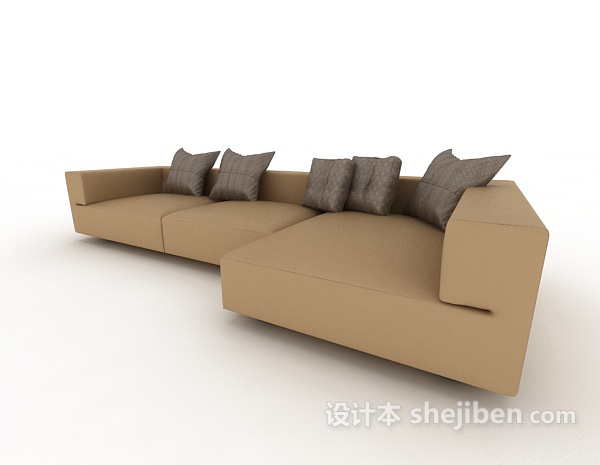 现代简洁多人沙发