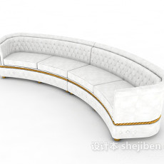 白色圆形沙发3d模型下载