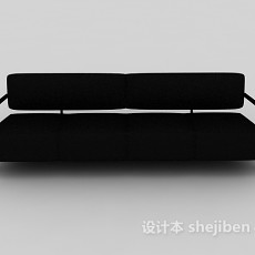 黑色现代多人沙发3d模型下载
