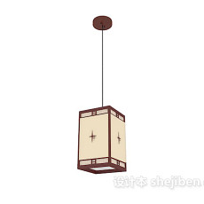 中式居家复古吊灯3d模型下载