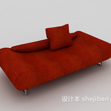 红色躺椅沙发3d模型下载