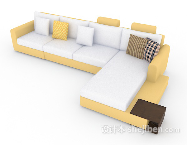 免费简约清新多人沙发3d模型下载