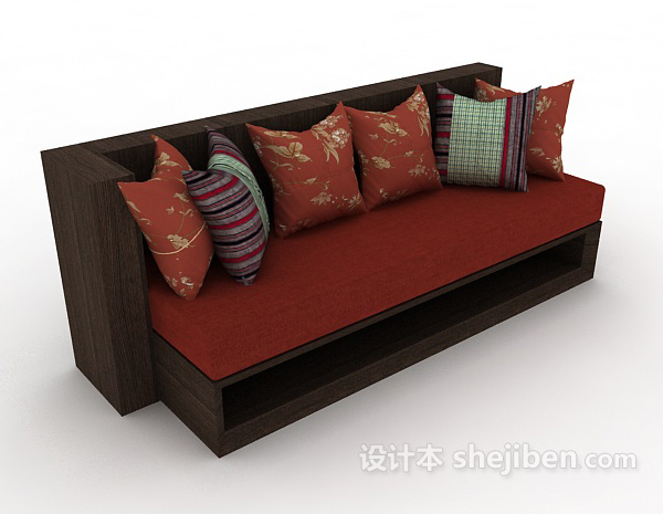 新中式家居简约沙发3d模型下载