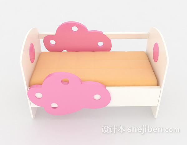 现代风格可爱粉色儿童床3d模型下载