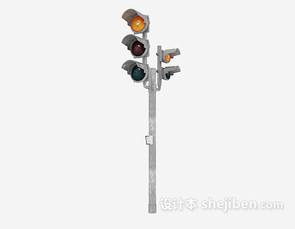 现代风格红绿路灯3d模型下载