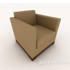 新中式棕色单人沙发3d模型下载