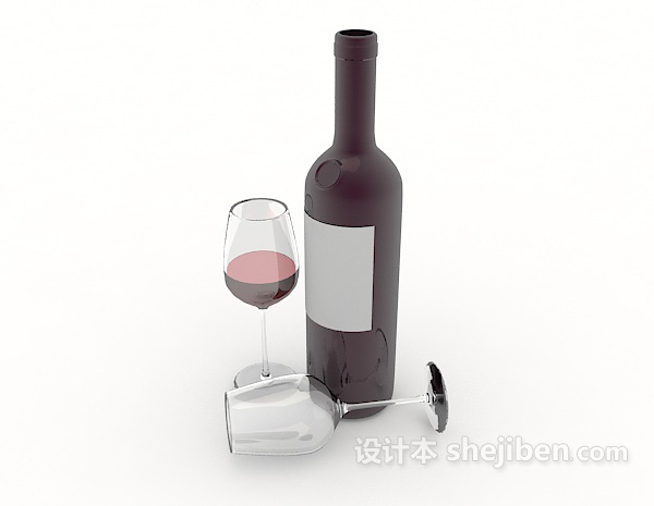 现代风格红酒、就被3d模型下载