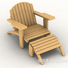 休闲实木椅3d模型下载