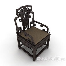中式太师椅3d模型下载