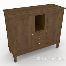 厨房实木橱柜3d模型下载