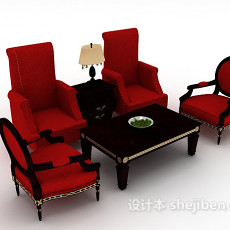 新古典组合沙发3d模型下载
