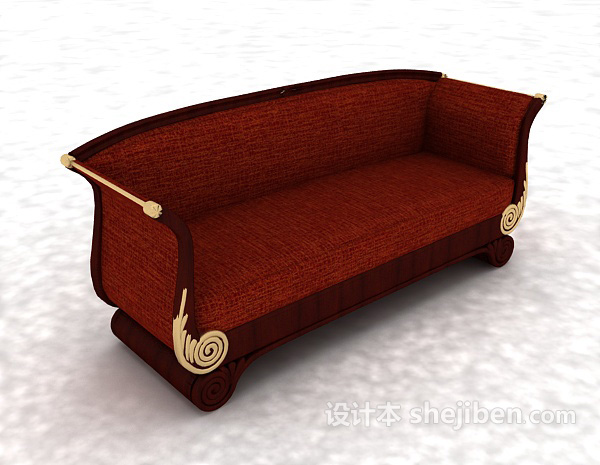 欧式古典沙发3d模型下载