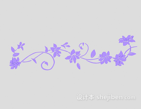 紫色花纹墙饰