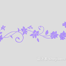 紫色花纹墙饰3d模型下载