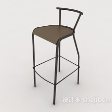 棕色简约吧台椅3d模型下载