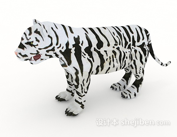 现代风格斑纹老虎3d模型下载