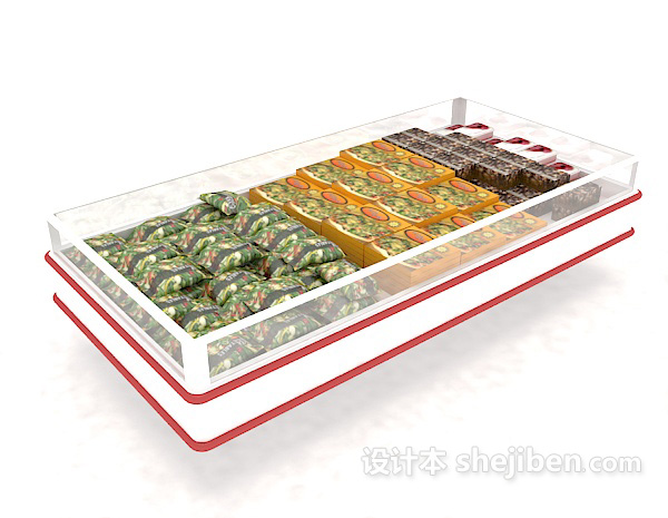超市冰柜展架3d模型下载