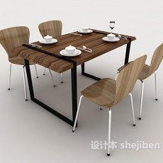 简约现代风格餐桌3d模型下载