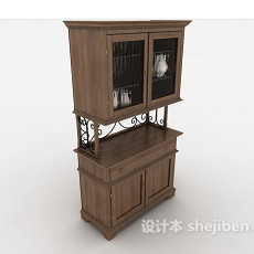欧式家居实木橱柜3d模型下载