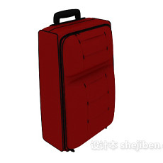 红色行李箱3d模型下载