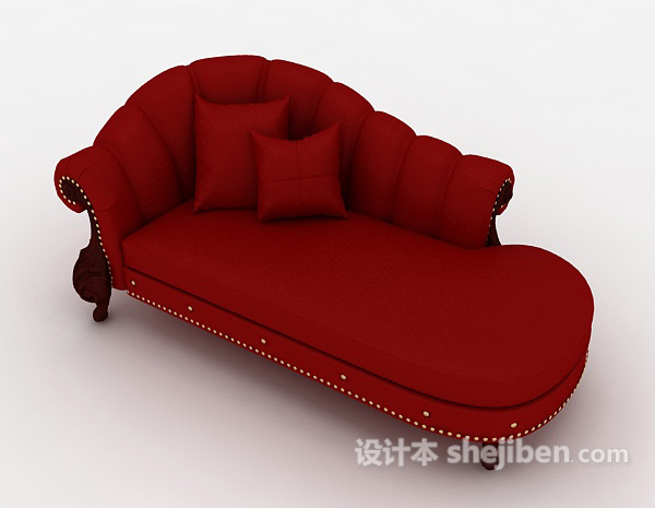 大红欧式贵妃椅