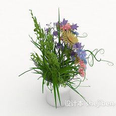 鲜花盆栽摆设3d模型下载