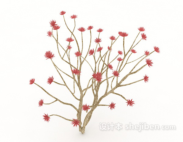 设计本红色室外植物3d模型下载