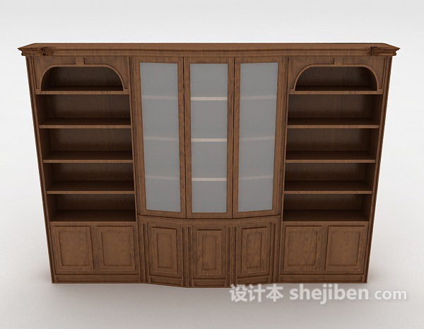 欧式风格欧式古老书柜3d模型下载