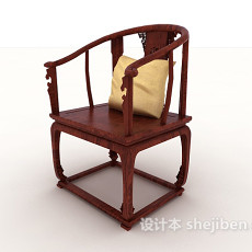 中式古典扶手椅3d模型下载