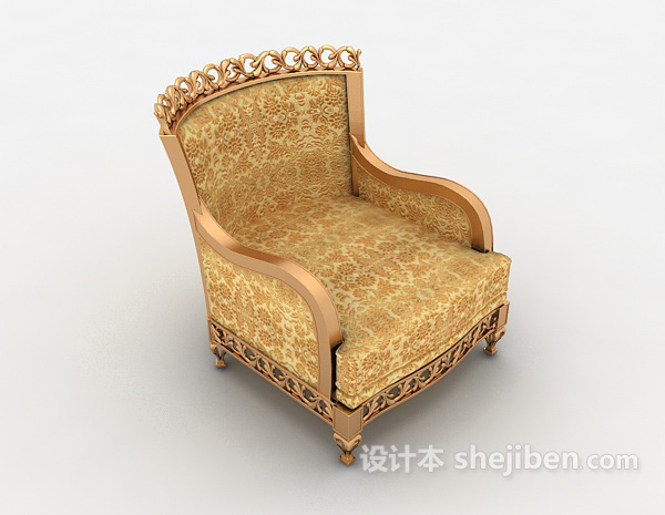 奢华欧式单人沙发3d模型下载