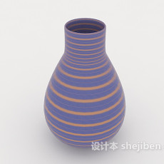 紫色瓷器摆设品3d模型下载