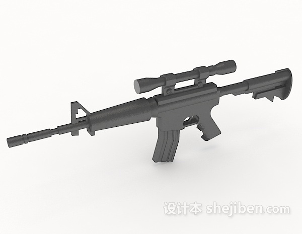 设计本军事机枪3d模型下载