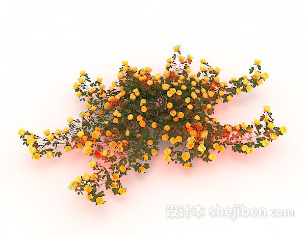 黄色花丛3d模型下载